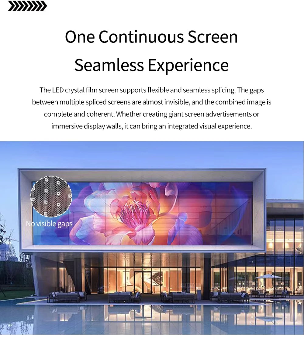 Ultra Thin Transparent LED Film Screen P6 P8 P10 Commercial Glass Window HD Video Wall