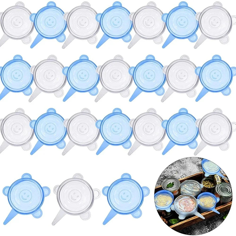 20PCS Silicone Stretch Lids – Reusable Food Storage Covers for Bowls & Jars