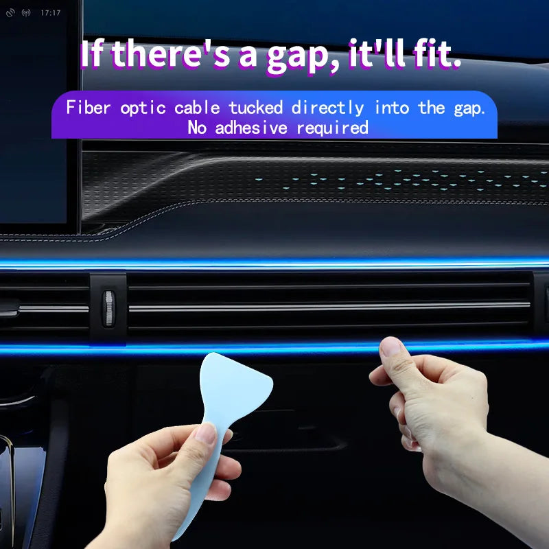 Car RGB Ambient LED Light Strip – APP Control Fiber Optic Lamp