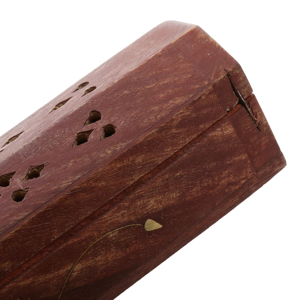 Wooden Incense Holder – Hollow Out Ash Catcher for Stick & Cone