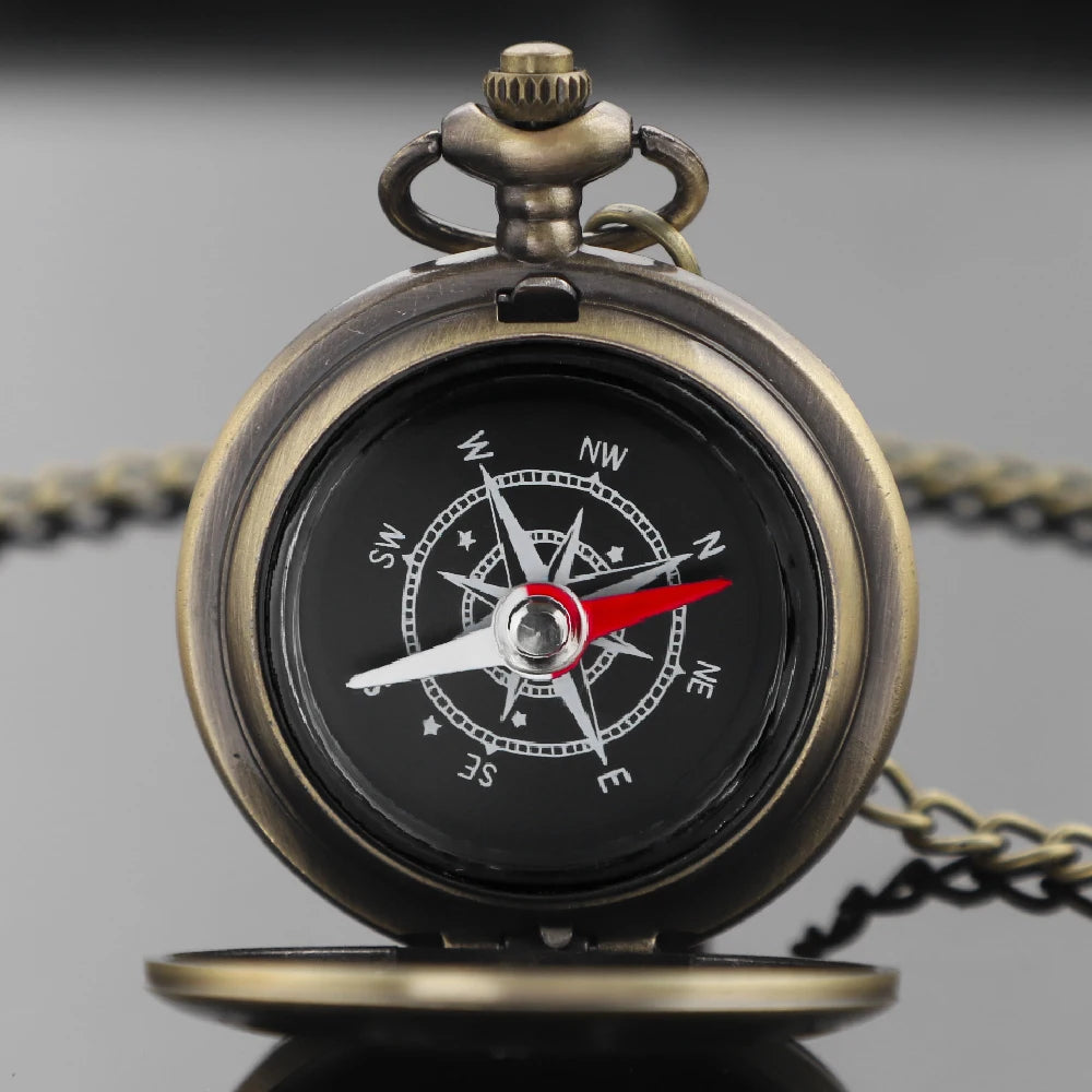 Vintage Brass Pocket Compass – Pyramid Eye Navigation Compass