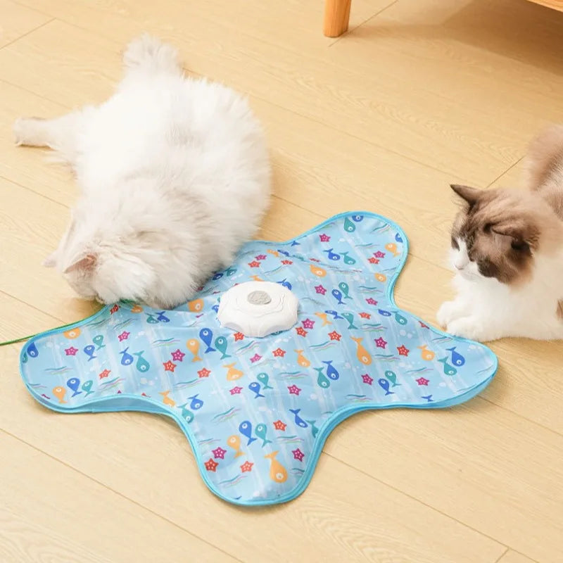 Interactive Cat Toy – Hide & Seek with Squeaky Mouse and Moving Feathers for Kittens