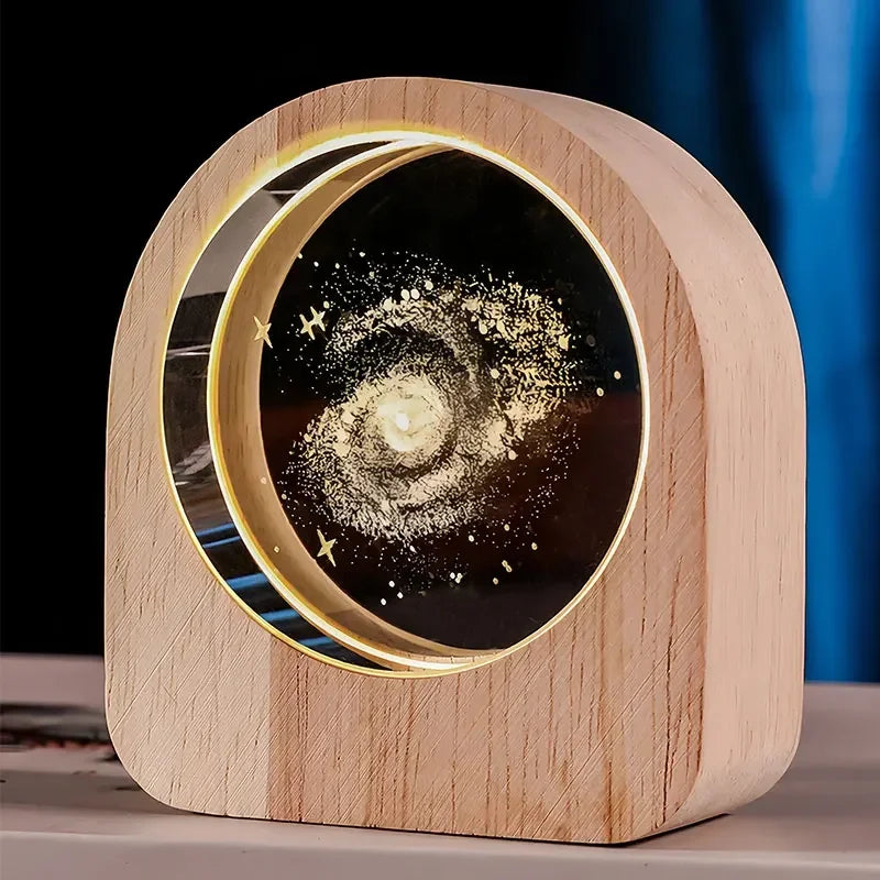 3D Crystal Glass Solar System Desktop Decoration – Astronomy Gift for Home or Office