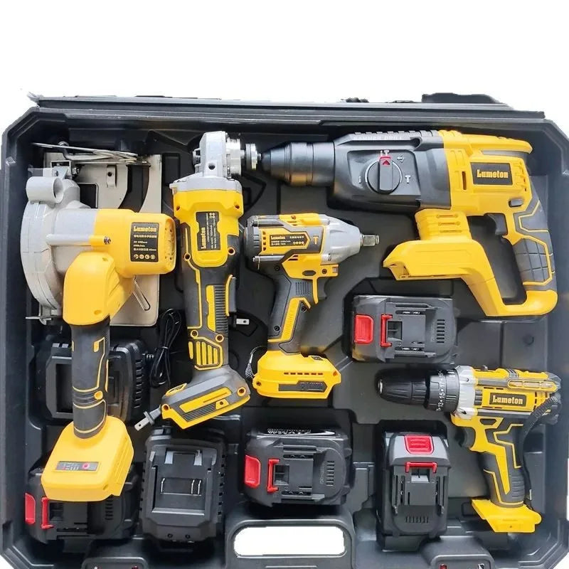 21V Brushless OEM Combination Tools Kit Electric Impact Drill Cordless Wrench Angle Grinder Hammer Drill Power Tool Set