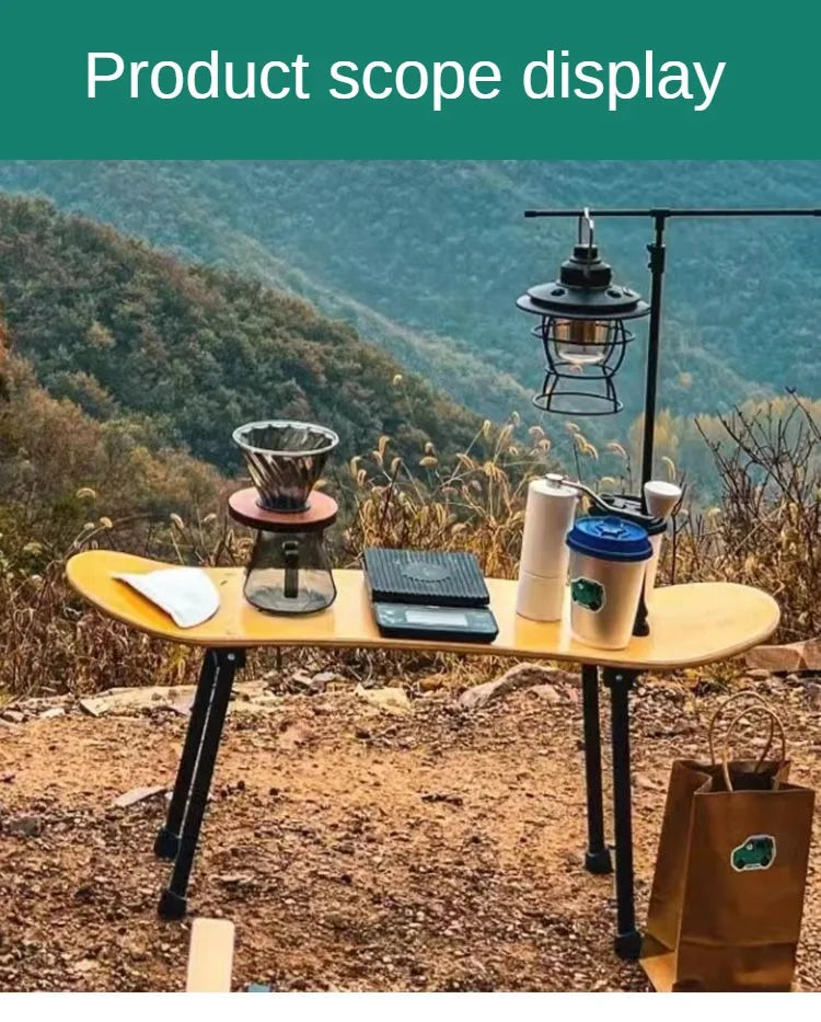 Iron Outdoor Portable Table Legs Adjustable 28/26cm Camping Picnic Table Legs No Punching Required Natural Hike Accessories