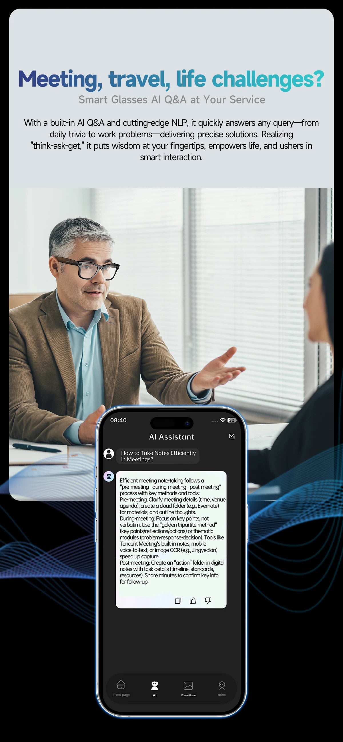 2026 AI Smart Glasses with 8MP Camera Video Recording 100+ Languages Translation Sunglasses Bluetooth Call Music Play Men Women