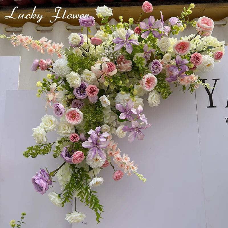 Artificial Hanging Flowers & Floral Backdrop for Outdoor Weddings and Events