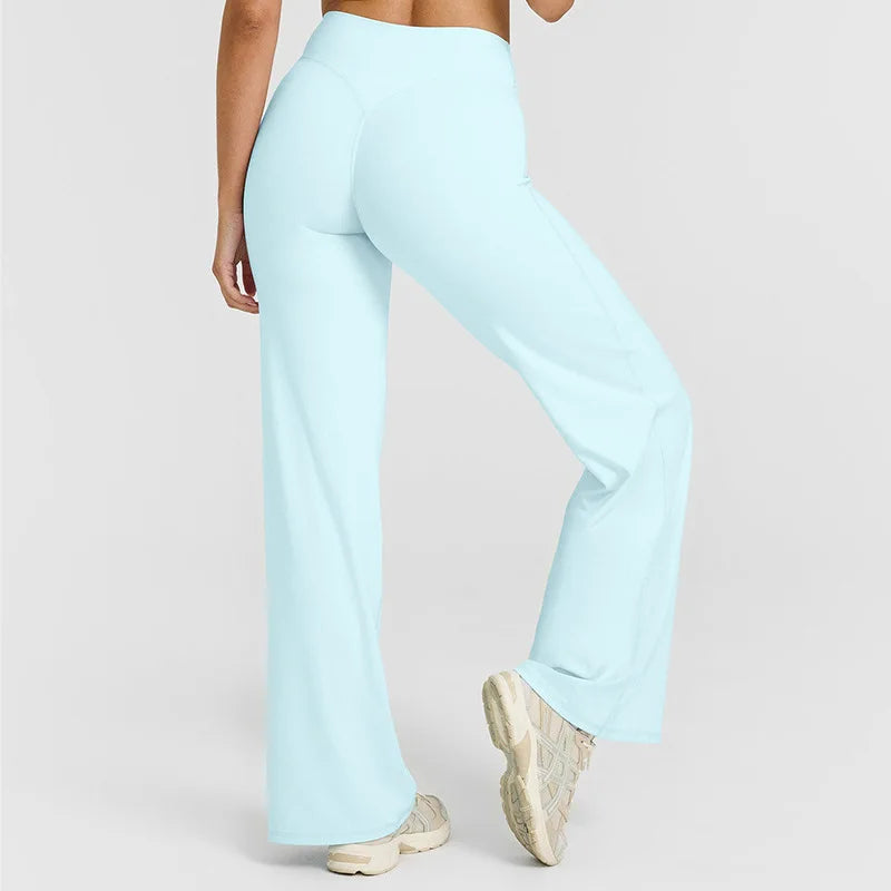 VEQKING Quick Dry Women Yoga Pants Straight-leg Sports Pants Soft Active Trousers Elastic Waist Gym Pilates Pants Winter Outfits