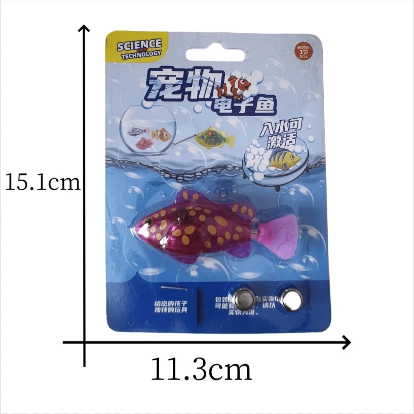 Cat Interactive Electric Fish Toy – LED Swimming Robot for Pets & Baby Bath