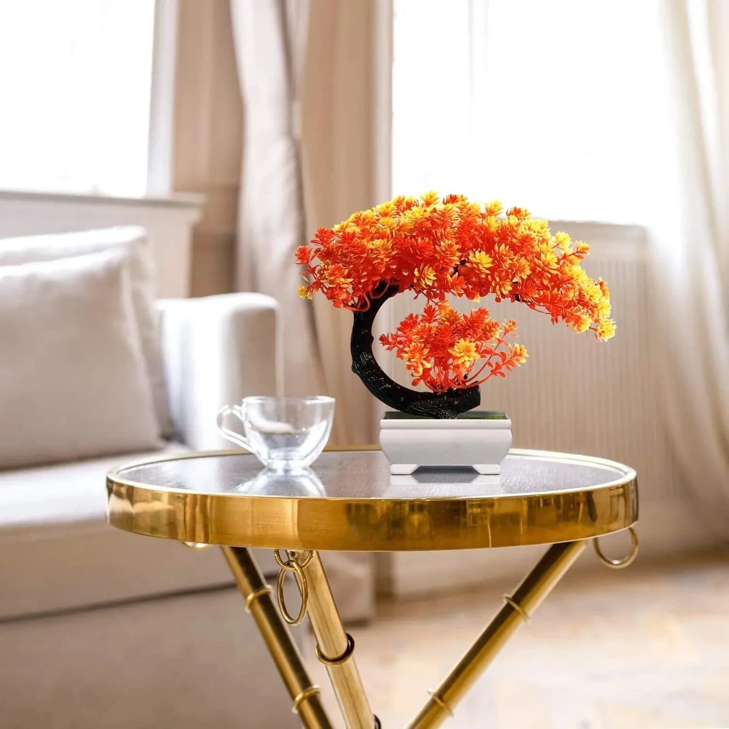 Artificial Plants Bonsai Simulated Tree Potted Plants Fake Flowers Table Potted Ornaments