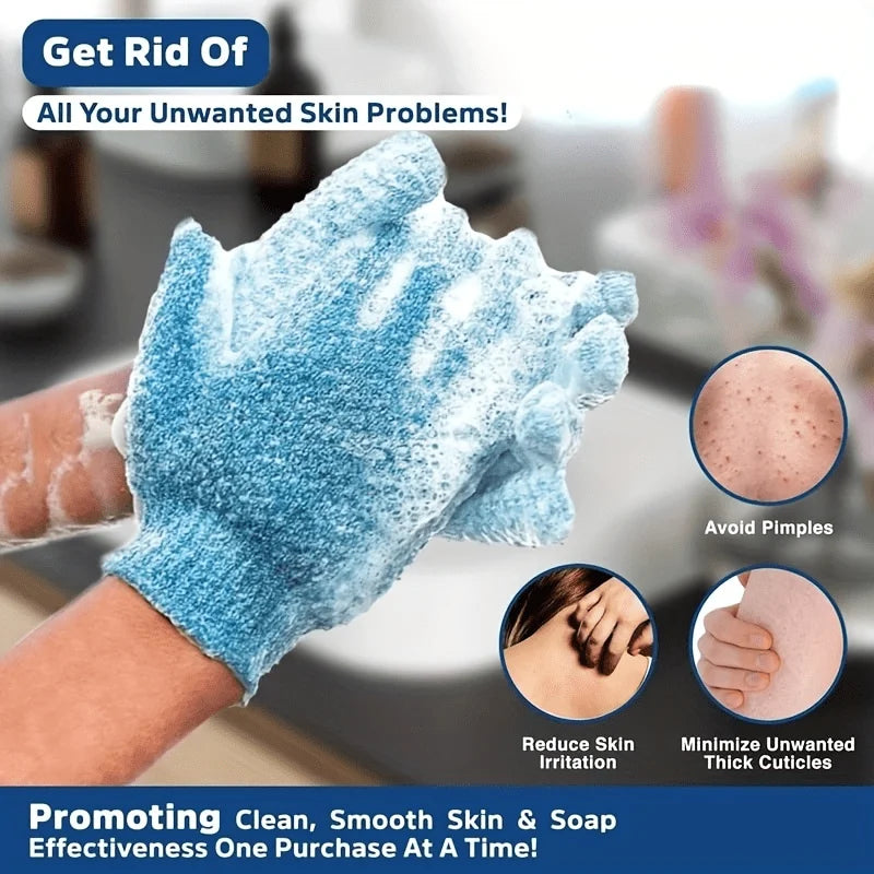 1-10pcs Colorful Exfoliating Gloves – Double-Sided Bath Gloves for Spa & Massage