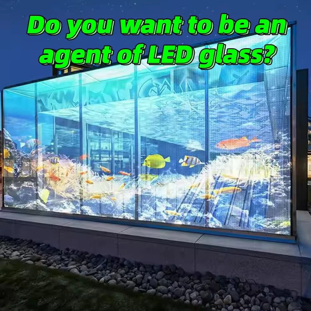 Ultra Thin Transparent LED Film Screen P6 P8 P10 Commercial Glass Window HD Video Wall