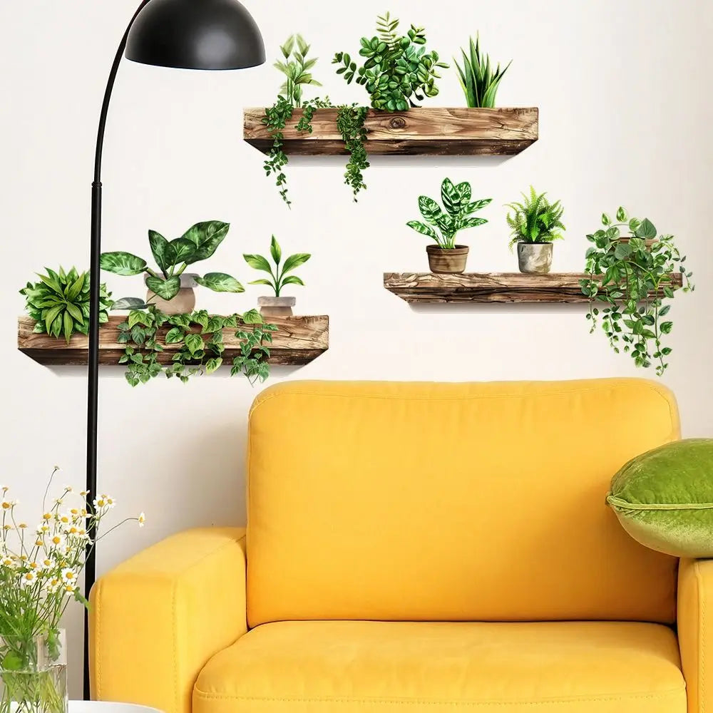 Potted Plant Wall Stickers – Removable Self-Adhesive Home & Dining Room Décor