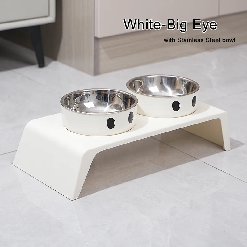 Elevated Pet Feeder – Double Stainless Steel Bowls with Raised Stand for Dogs & Cats