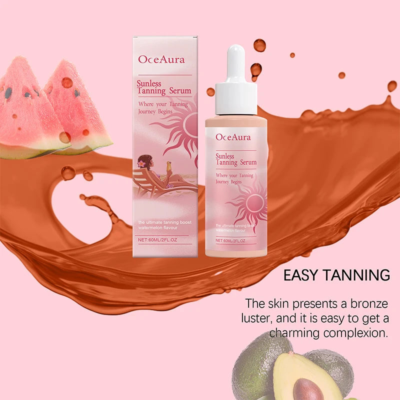 Natural Self Tanning Drops – Herbal Bronzer for Face & Body Sunless Gradual Tan