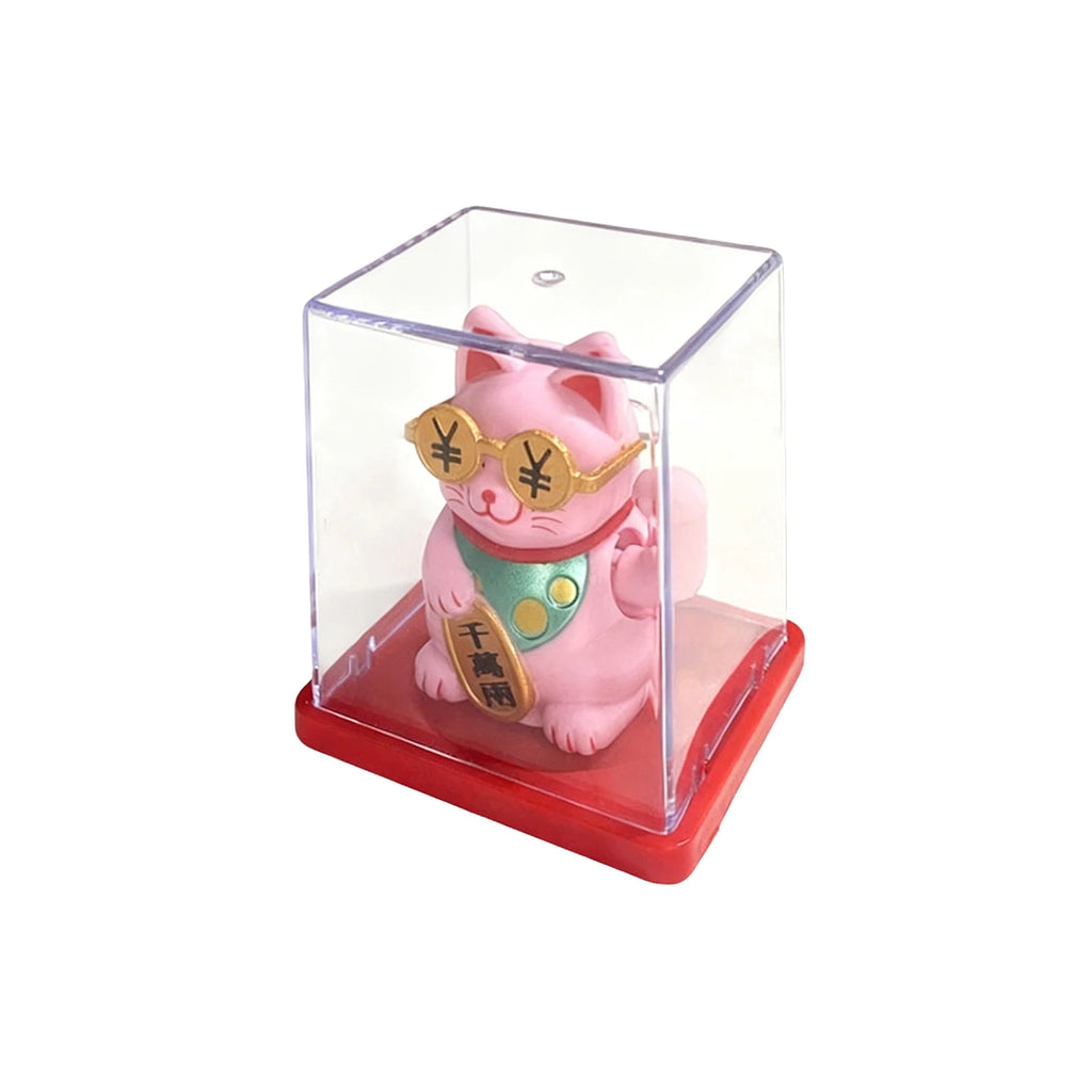 Solar Powered Maneki Neko Lucky Cat – Waving Fortune Cat Decor