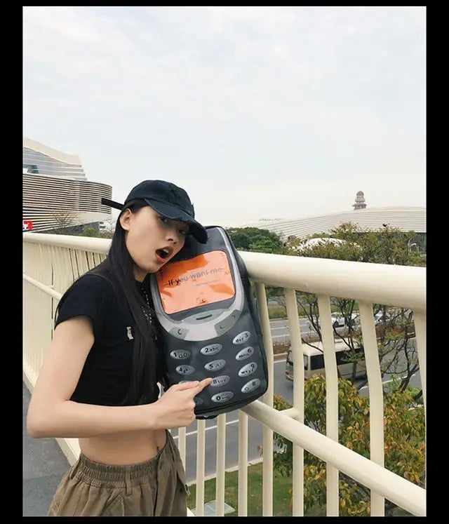 Unisex Splashproof Nylon Backpack with Mobile Phone Pocket – High-Capacity Casual Street Style Bag