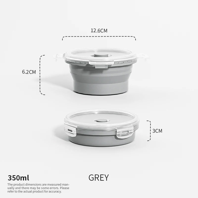 Collapsible Silicone Food Storage Containers – Stackable Lunch Box with Lid