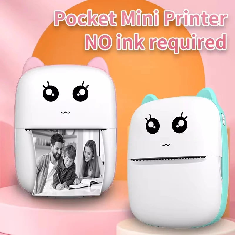 Mini Cat Thermal Printer – Portable Bluetooth Photo Label Printer
