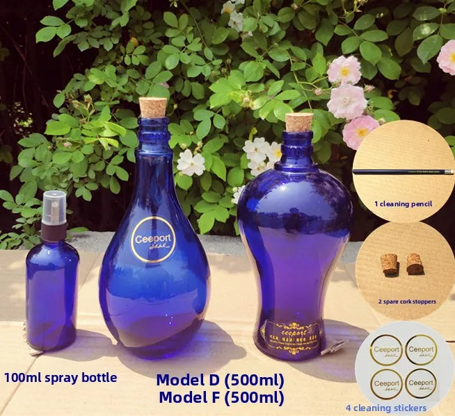 Blue Sun Water Bottle Large Capacity Cleaning Tool Zero Limit Energy Bottle Crystal Glass round Shape Insulated Beverage Cup