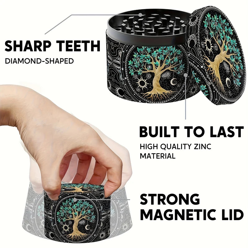 4-Layer Premium Metal Herb Grinder – Multifunctional Tobacco & Herb Crusher