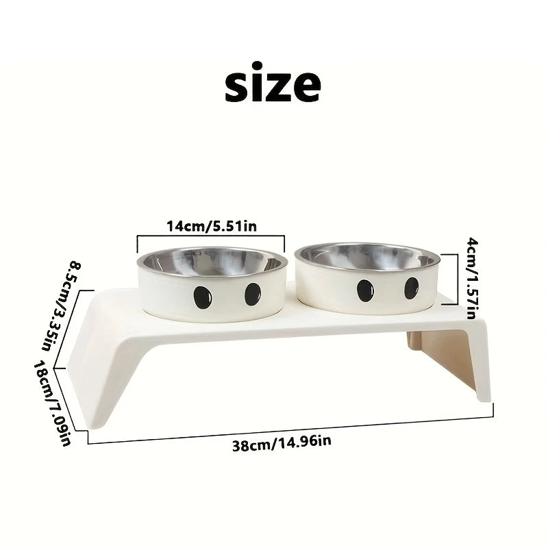 Elevated Pet Feeder – Double Stainless Steel Bowls with Raised Stand for Dogs & Cats