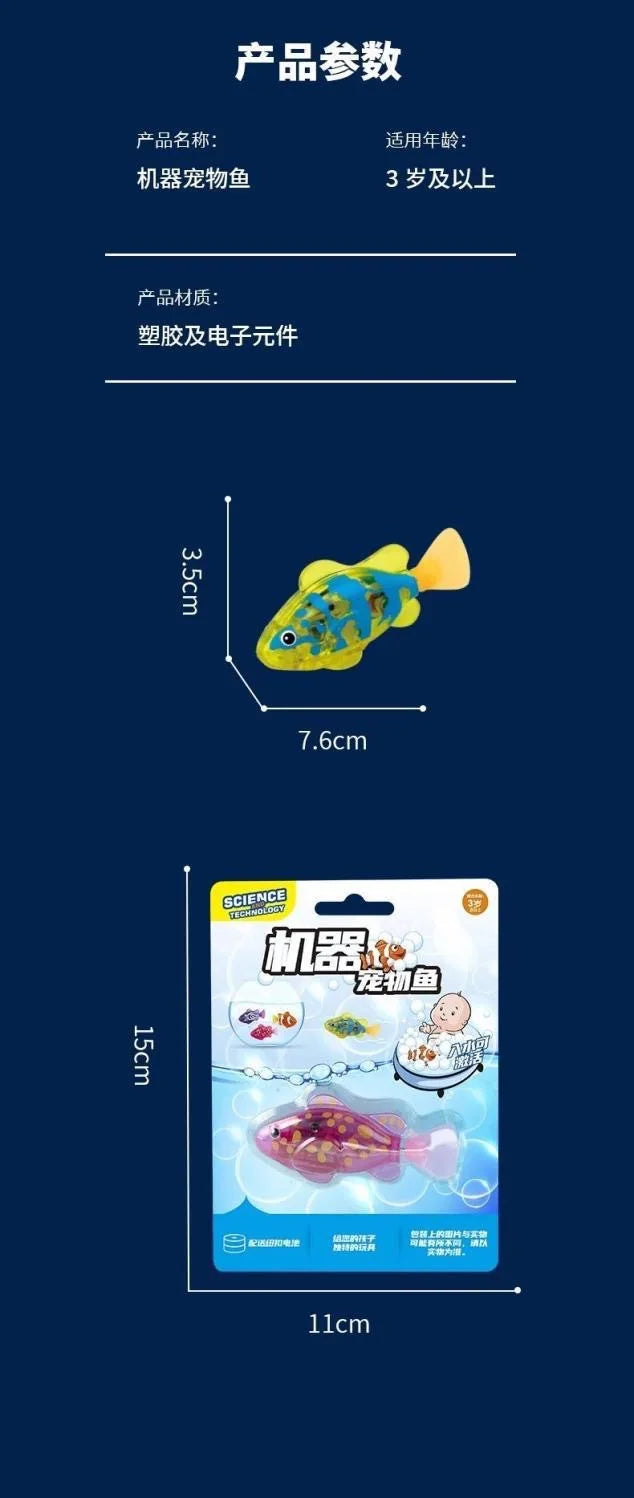 Cat Interactive Electric Fish Toy LED Light Swimming Robot Water Toy for Indoor Play Cats Dogs Pet Baby Bath Toys