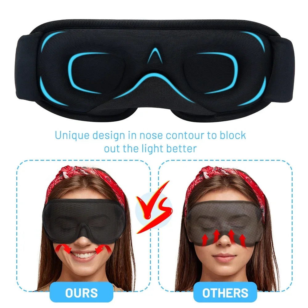3D Sleep Mask – Soft Breathable Eye Mask for Travel & Night