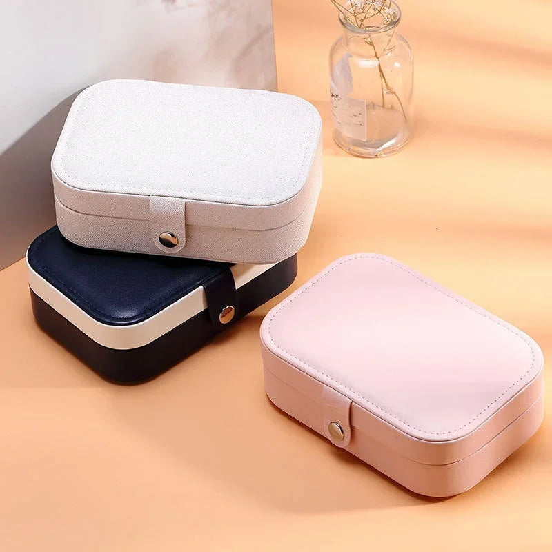 Portable Jewelry Box – Leather Travel Jewelry Organizer Case