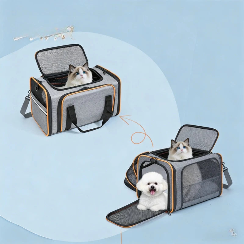 Pet Outdoor Suitcase Expandable Cat Bag Portable Pet Trolley Case Large Capacity Handbag Dog Cat Bag Car Bag Dog Travel Case
