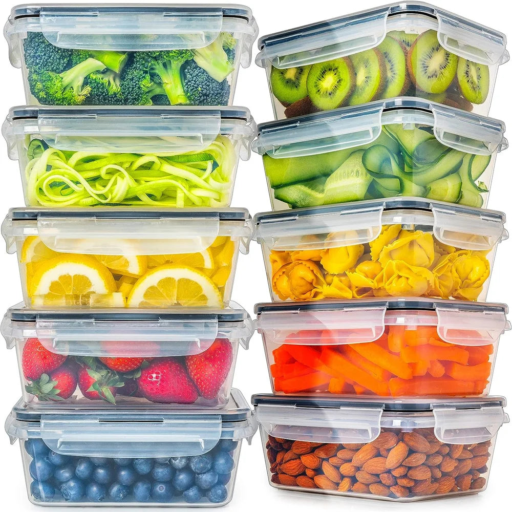 10PCS Food Storage Containers – BPA Free Microwave Safe Set 840ML