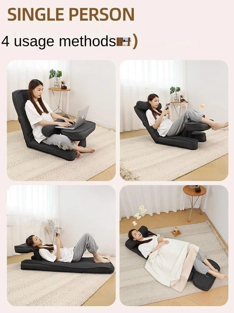 4-in-1 Adjustable Chaise Lounge Sofa Bed with Pillow – 15-Position Floor Lounger