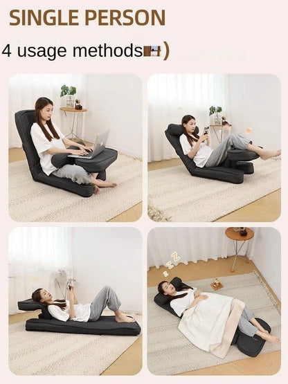 4-in-1 Adjustable Chaise Lounge Sofa Bed with Pillow – 15-Position Floor Lounger