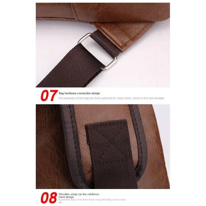 Spot Men's Chest Bag With Headphone Hole USB Shoulder