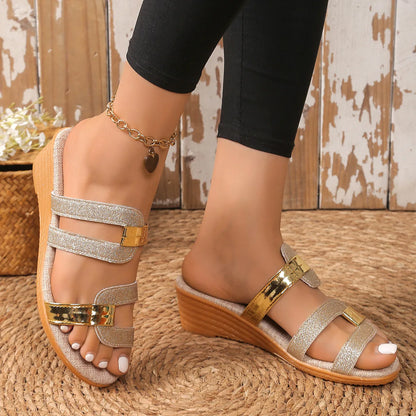 Women’s Casual Summer Sandals – Soft Leather Thick-Soled Outdoor Slides