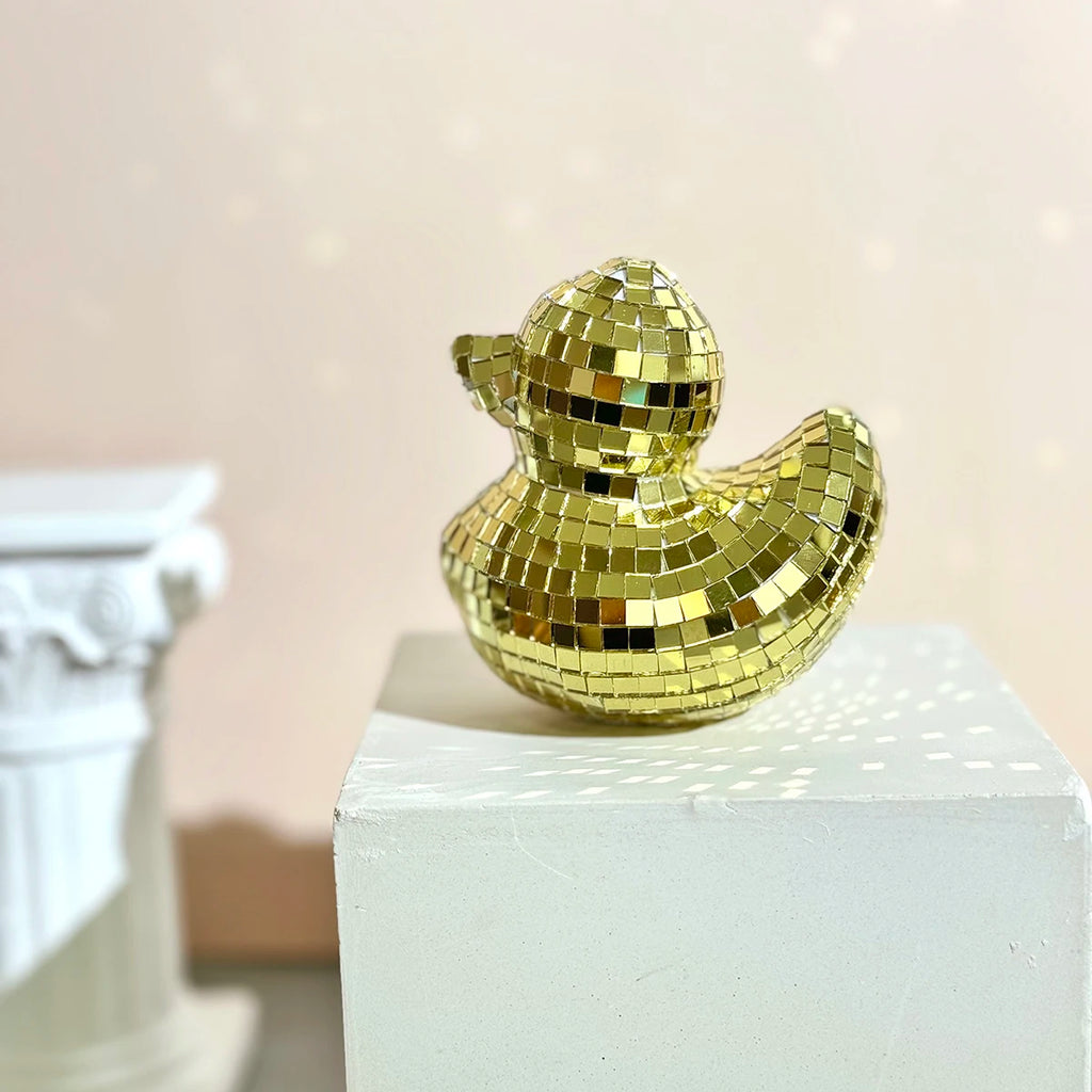 Handmade Disco Duck Mirror – Cute Tabletop Decoration & Home Art Ornament