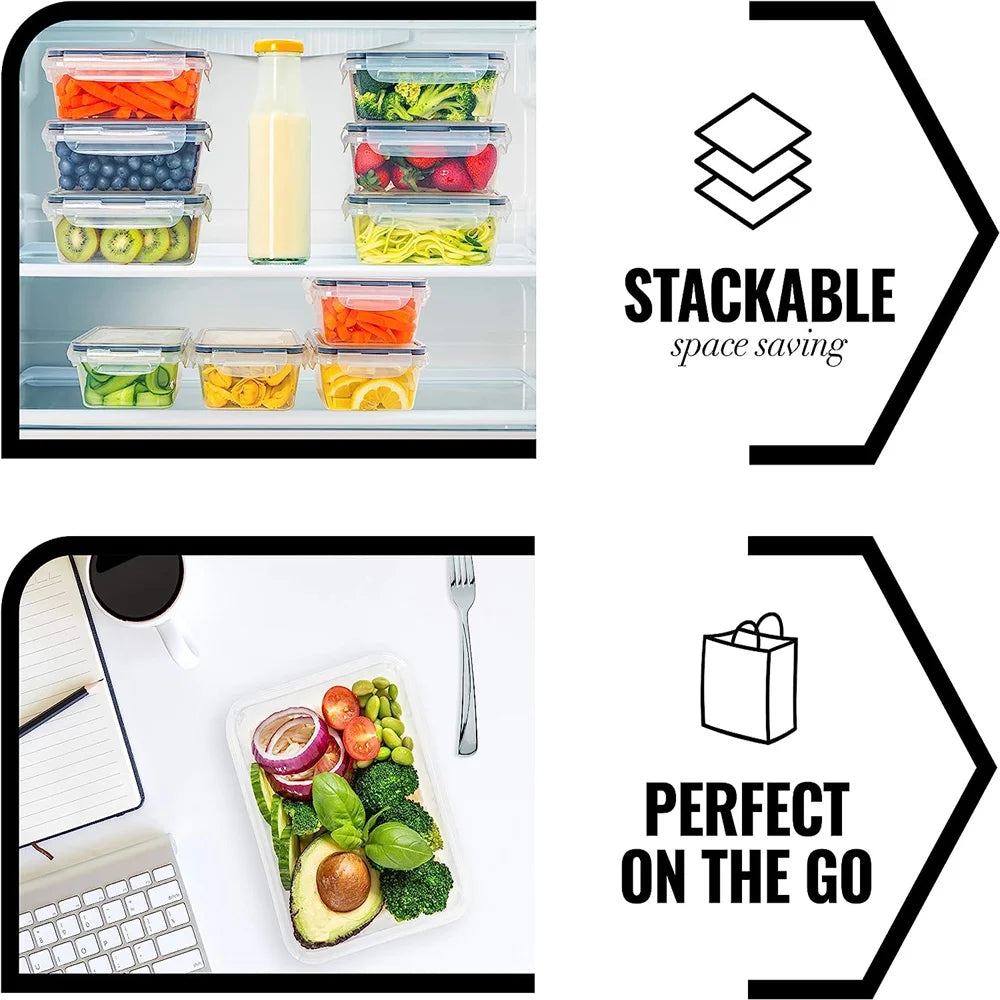 10PCS Food Storage Containers – BPA Free Microwave Safe Set 840ML