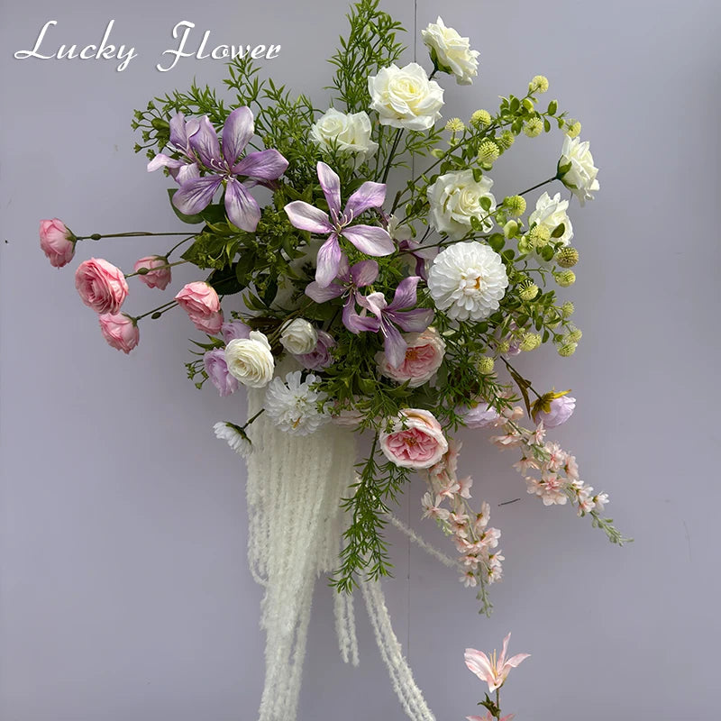 Artificial Hanging Flowers & Floral Backdrop for Outdoor Weddings and Events