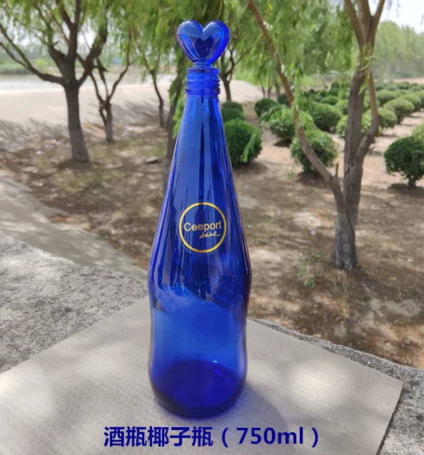 Blue Glass Water Bottle Cleaning Tool Ceeport Zero Limit Awakening Mind Pure Blue Glass Bottle Retro European Style Sealed Jar