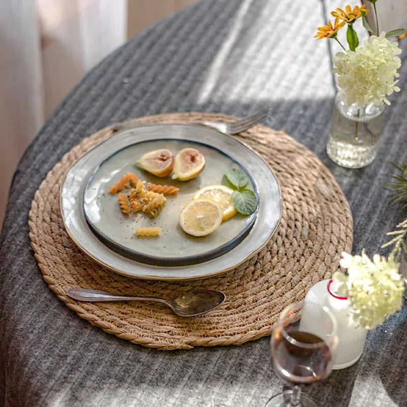 Handwoven Rattan Placemats – Round Heat Resistant Table Mats