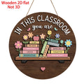 2D Wooden Cartoon Flower Signboard – Classroom & Library Door Hanging Decor