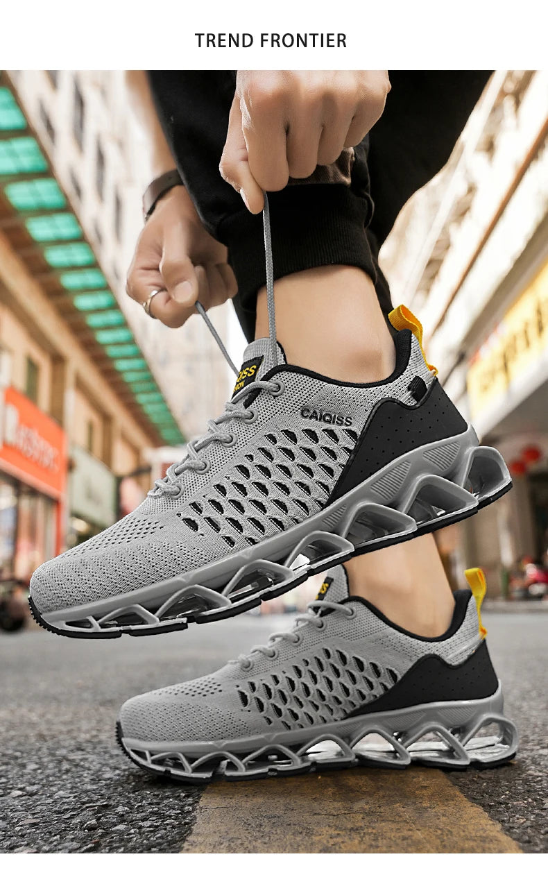 Men’s Lightweight Breathable Running Sneakers – Shock-Absorb Gym & Casual Shoes