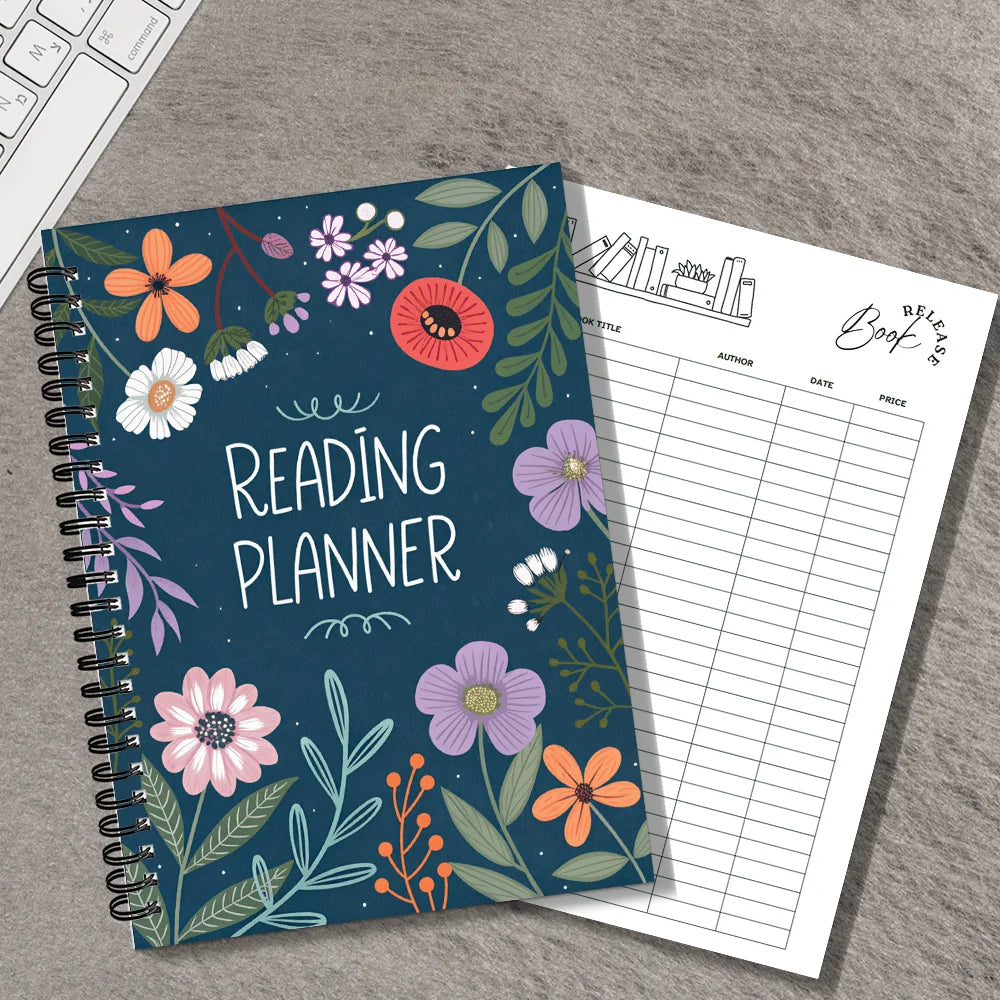 1PC Reading Planner Journal -Reading Journals Gift for Lovers Reading Review Log Book Club Journal and Planner to Review and Tra