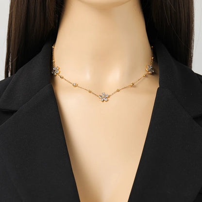 316L Stainless Steel White Zirconia Jewelry Set – Necklace, Bracelet & Earrings for Women