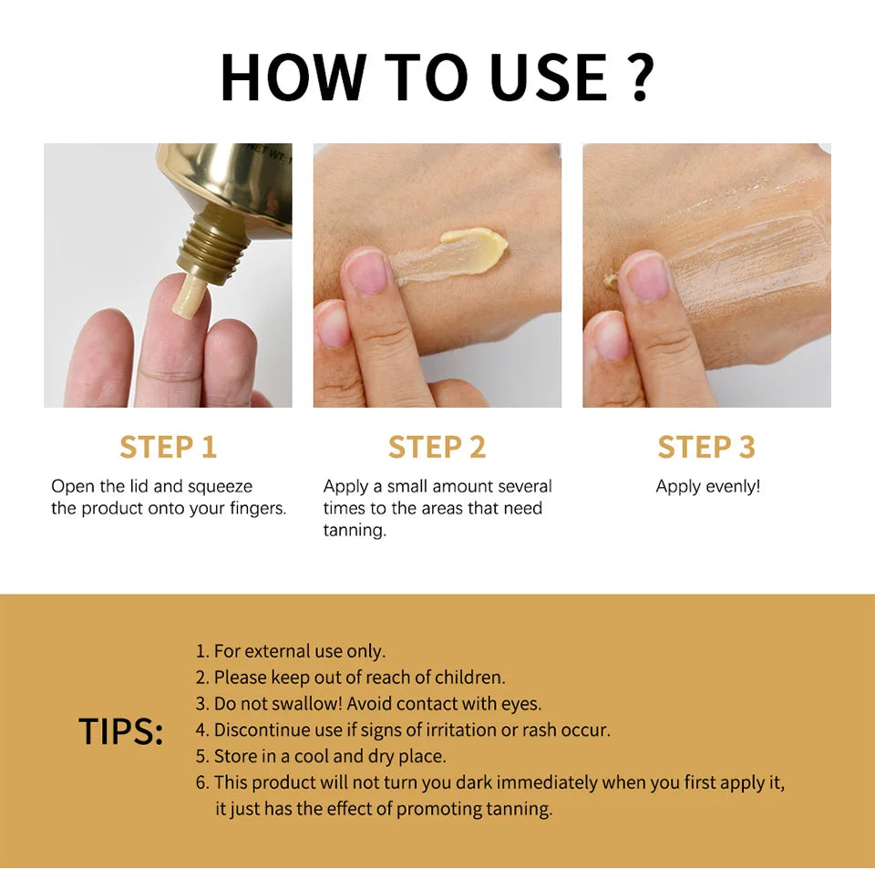 Long-Lasting Tanning Cream for All Skin Types – Smooth Non-Sticky Bronzer