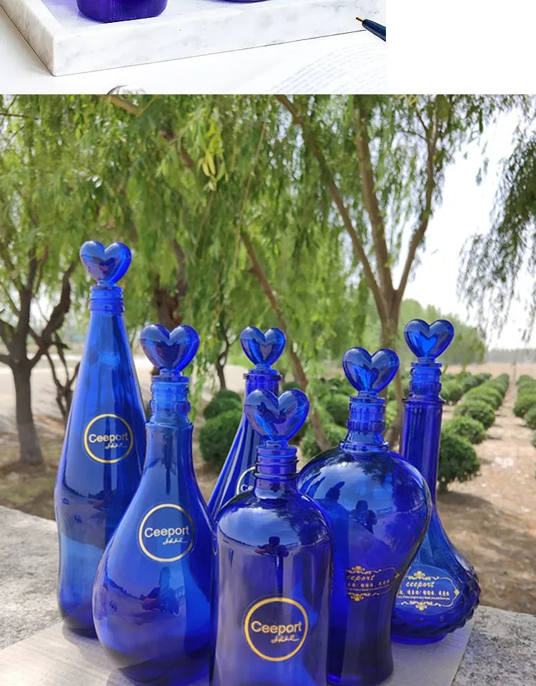 Blue Sun Water Bottle Large Capacity Cleaning Tool Zero Limit Energy Bottle Crystal Glass round Shape Insulated Beverage Cup