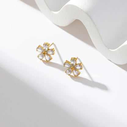 316L Stainless Steel White Zirconia Jewelry Set – Necklace, Bracelet & Earrings for Women