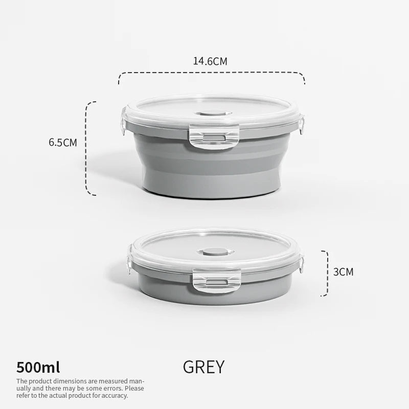 Collapsible Silicone Food Storage Containers – Stackable Lunch Box with Lid