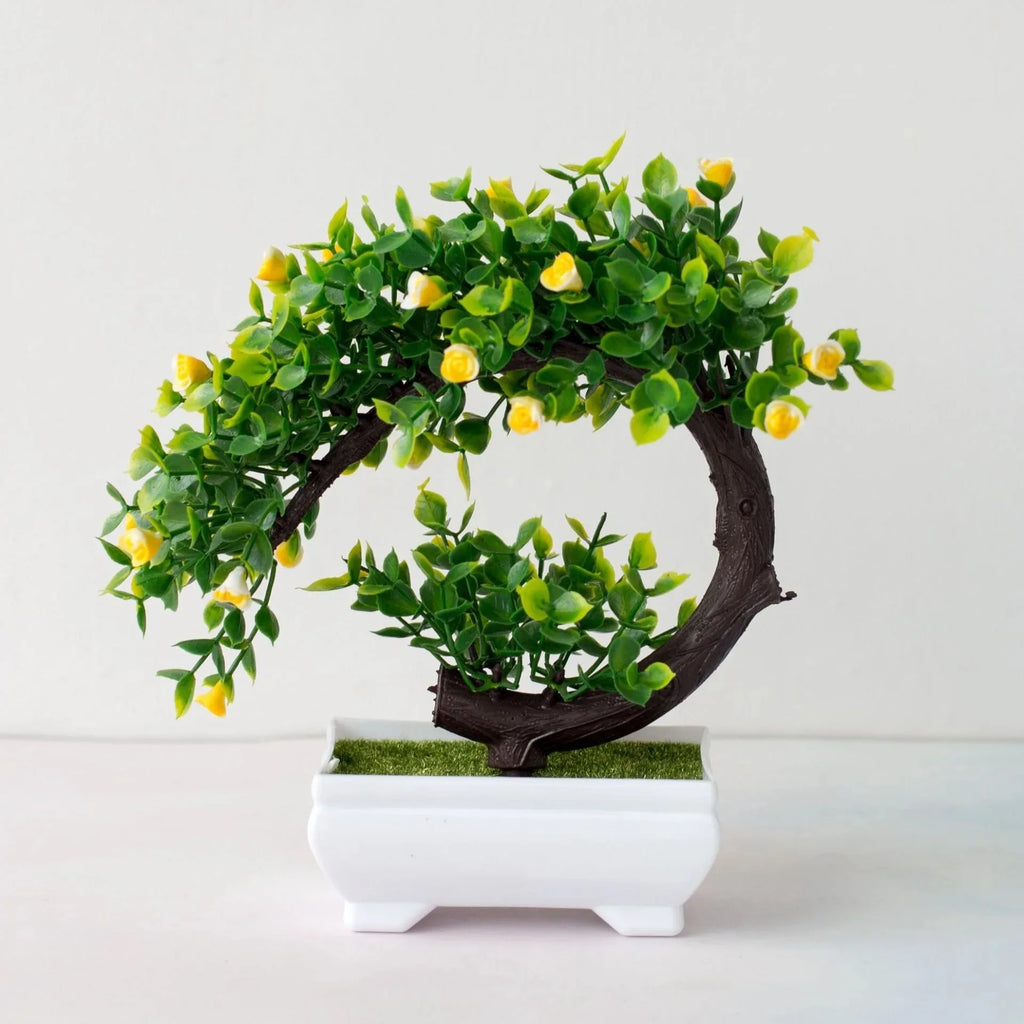 Artificial Plants Bonsai Simulated Tree Potted Plants Fake Flowers Table Potted Ornaments