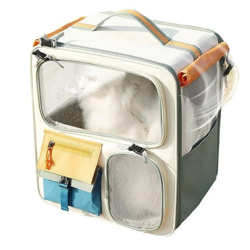Extra Large Rolling Pet Carrier with Wheels Detachable Foldable Cat & Dog Travel Trolley Bag Portable Pet Transport Case